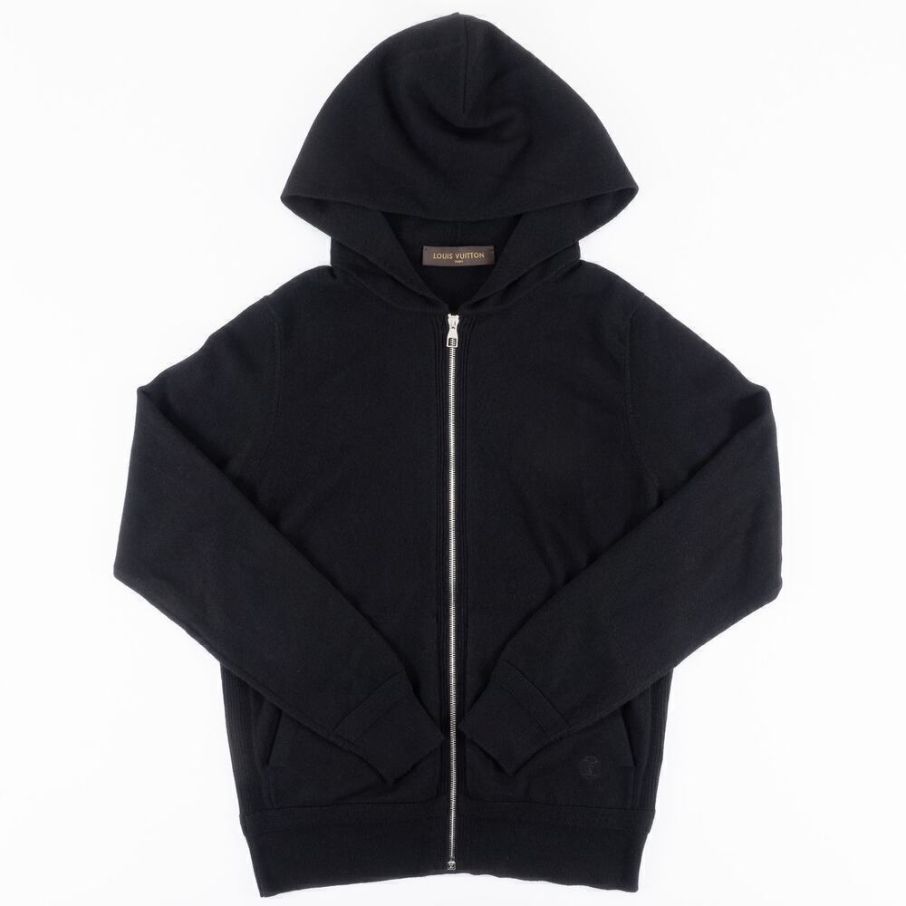 Exclusive Louis Vuitton Cashmere Zip-Up Hoodie Men's Small Black